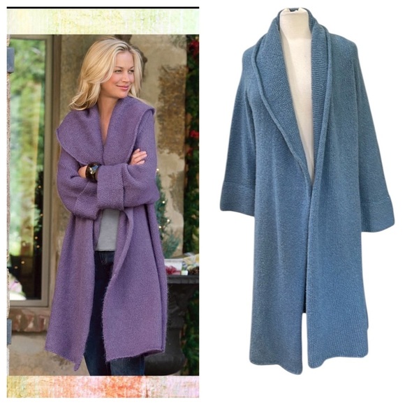 Soft Surroundings Telluride Long Sweater Duster SZ S BLUE - Picture 1 of 6